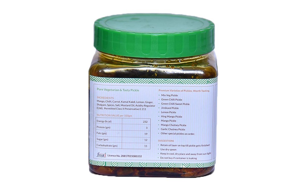 Mom Made Pickles Mix Veg Pickle    Plastic Jar  500 grams